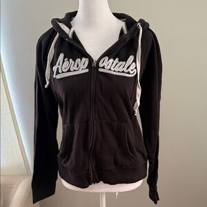 Aeropostale Women's Black Zip-Up Hoodie